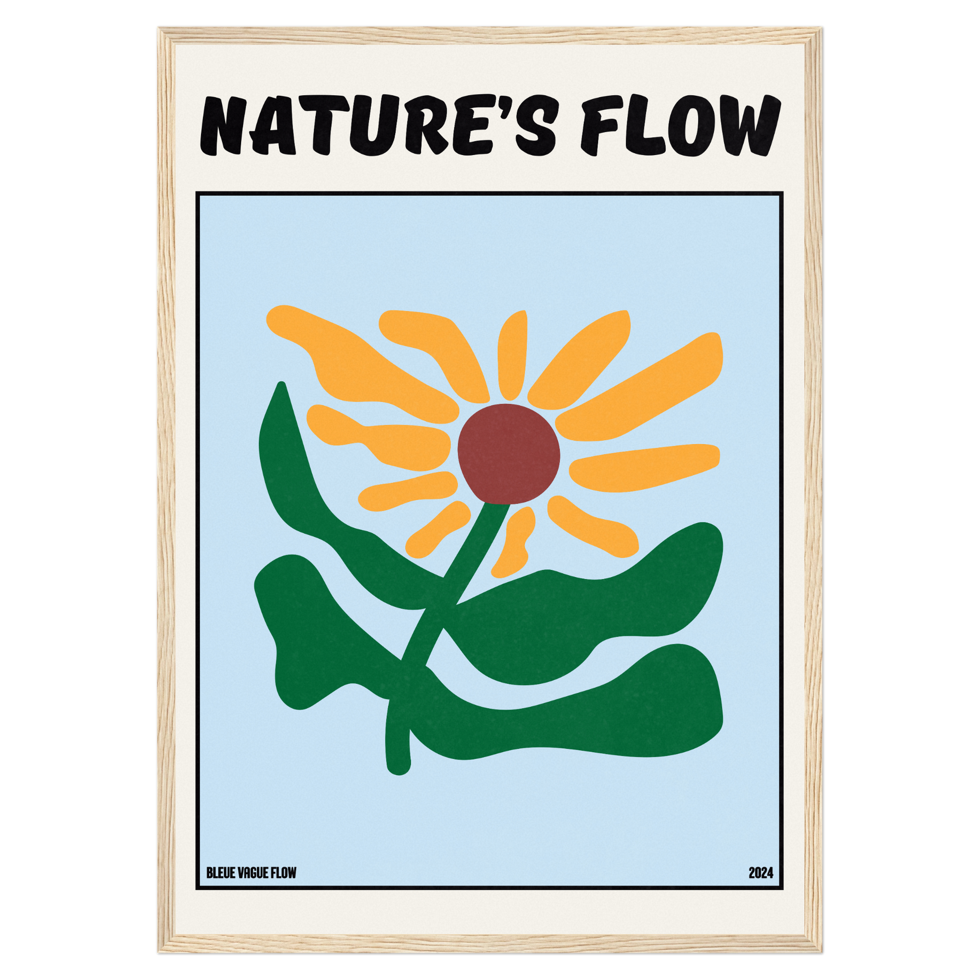 Poster Flower's Flow - Silence Azuré Bleue Vague Flow