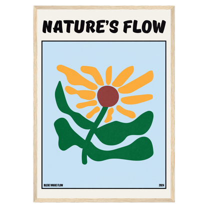 Poster Flower's Flow - Silence Azuré Bleue Vague Flow