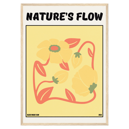 Poster Flower's Flow - Or Sauvage Bleue Vague Flow