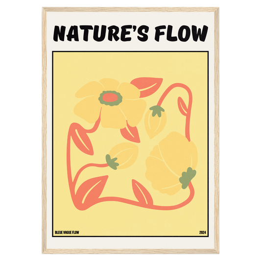 Poster Flower's Flow - Or Sauvage Bleue Vague Flow