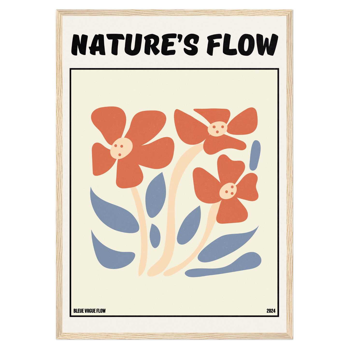 Poster Flower's Flow - Soie Bleue Vague Flow