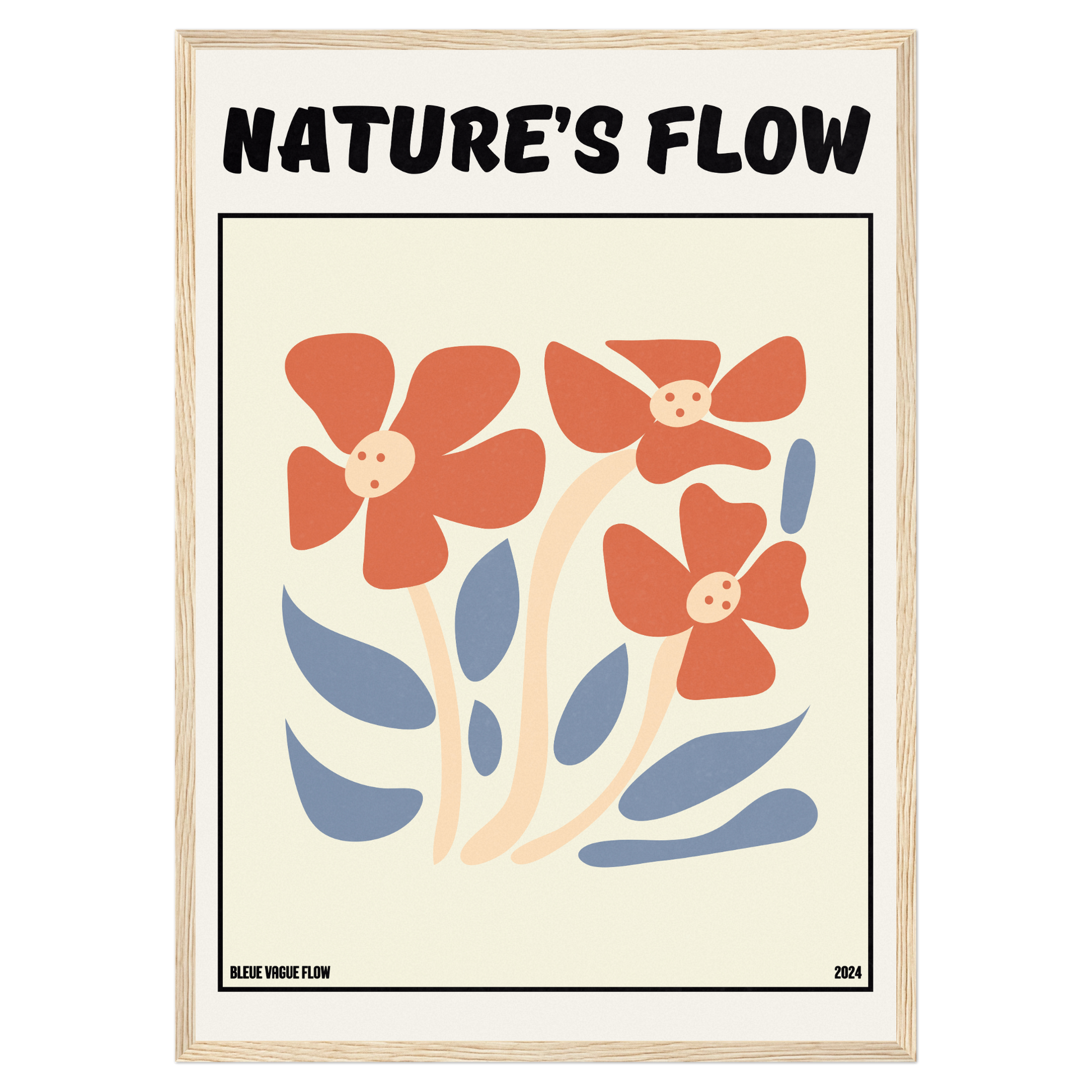 Poster Flower's Flow - Soie Bleue Vague Flow