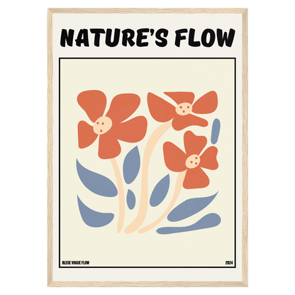 Poster Flower's Flow - Soie Bleue Vague Flow