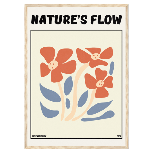 Poster Flower's Flow - Soie Bleue Vague Flow