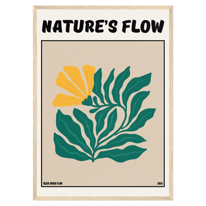 Poster Flower's Flow - Feu pâle Bleue Vague Flow