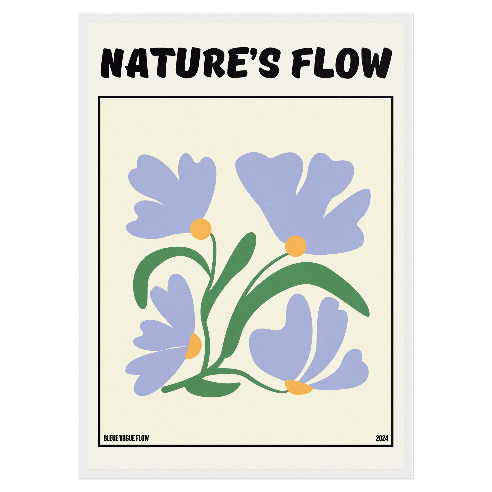 Poster Flower's Flow - Bleutée Bleue Vague Flow