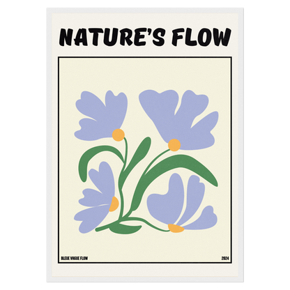 Poster Flower's Flow - Bleutée Bleue Vague Flow