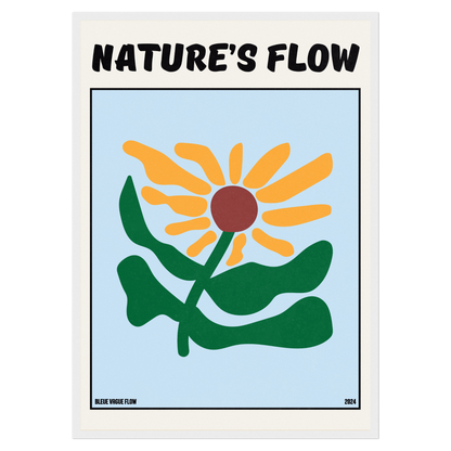Poster Flower's Flow - Silence Azuré Bleue Vague Flow