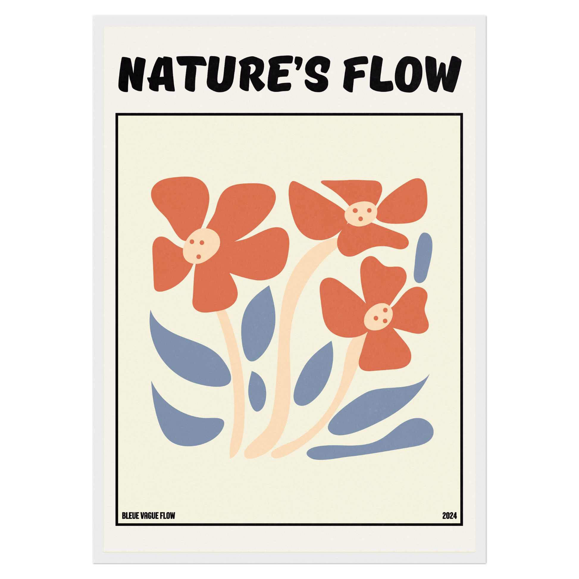 Poster Flower's Flow - Soie Bleue Vague Flow