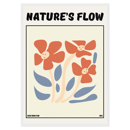 Poster Flower's Flow - Soie Bleue Vague Flow