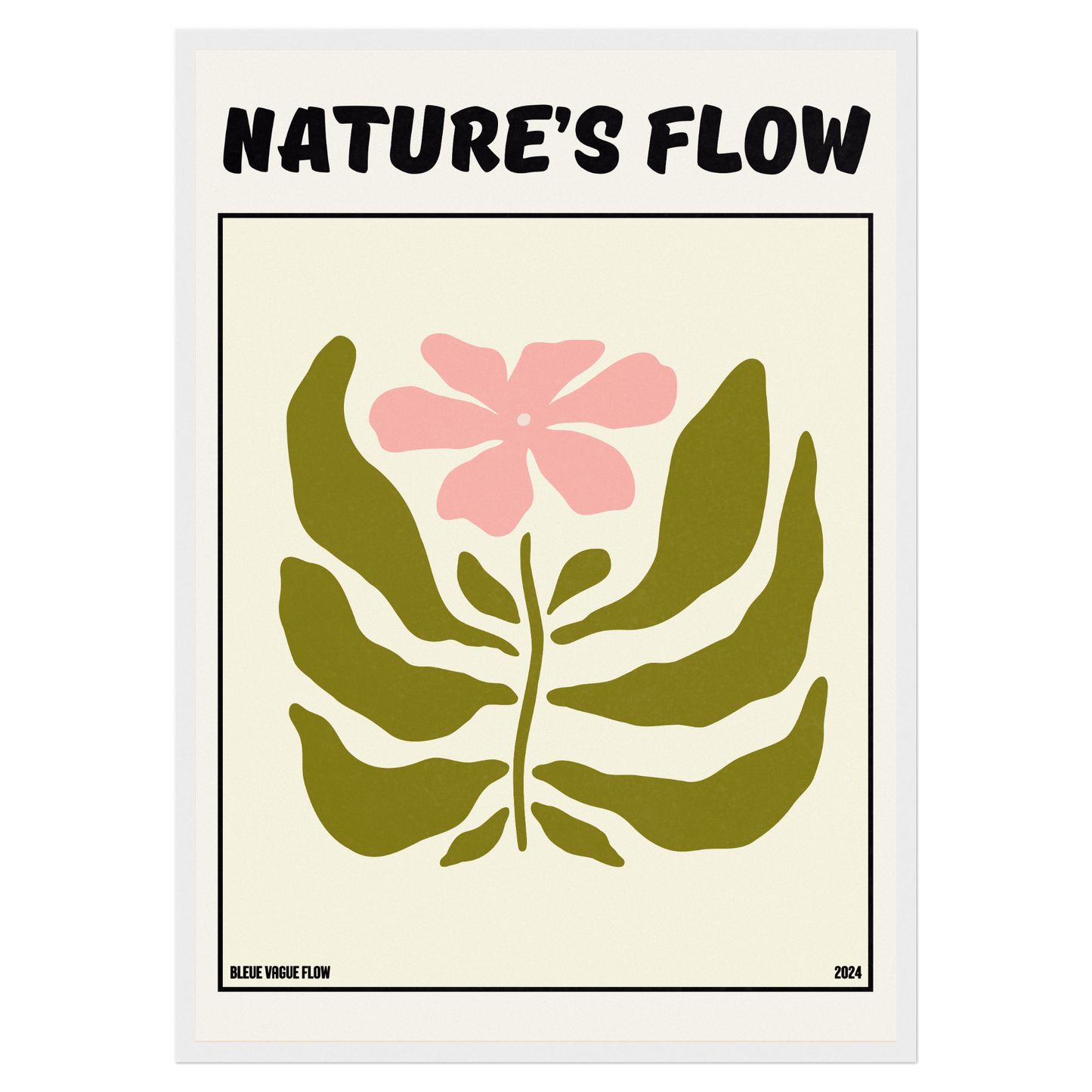 Poster Flower's Flow - Rosée Bleue Vague Flow