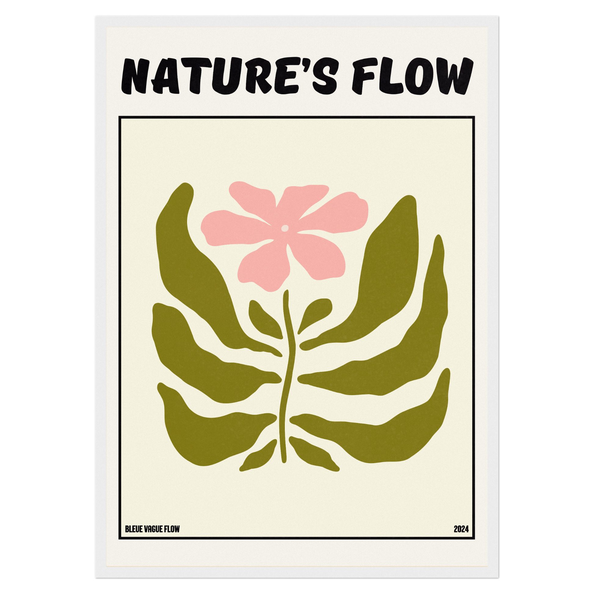 Poster Flower's Flow - Rosée Bleue Vague Flow