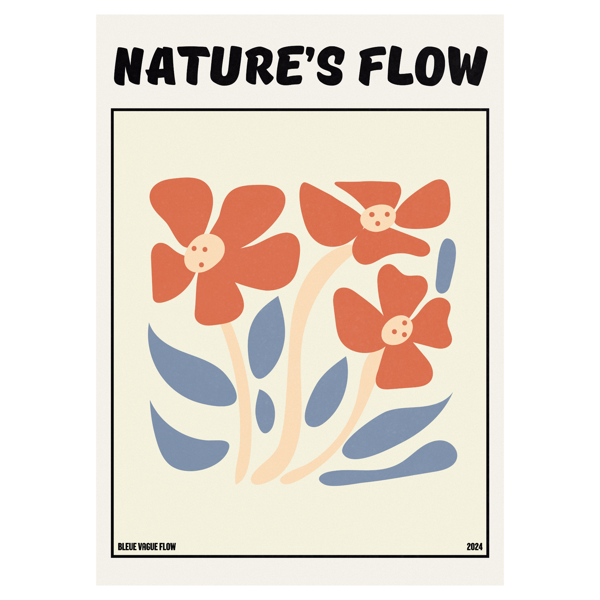 Poster Flower's Flow - Soie Bleue Vague Flow