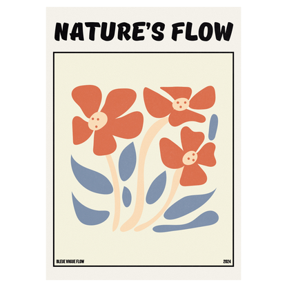 Poster Flower's Flow - Soie Bleue Vague Flow