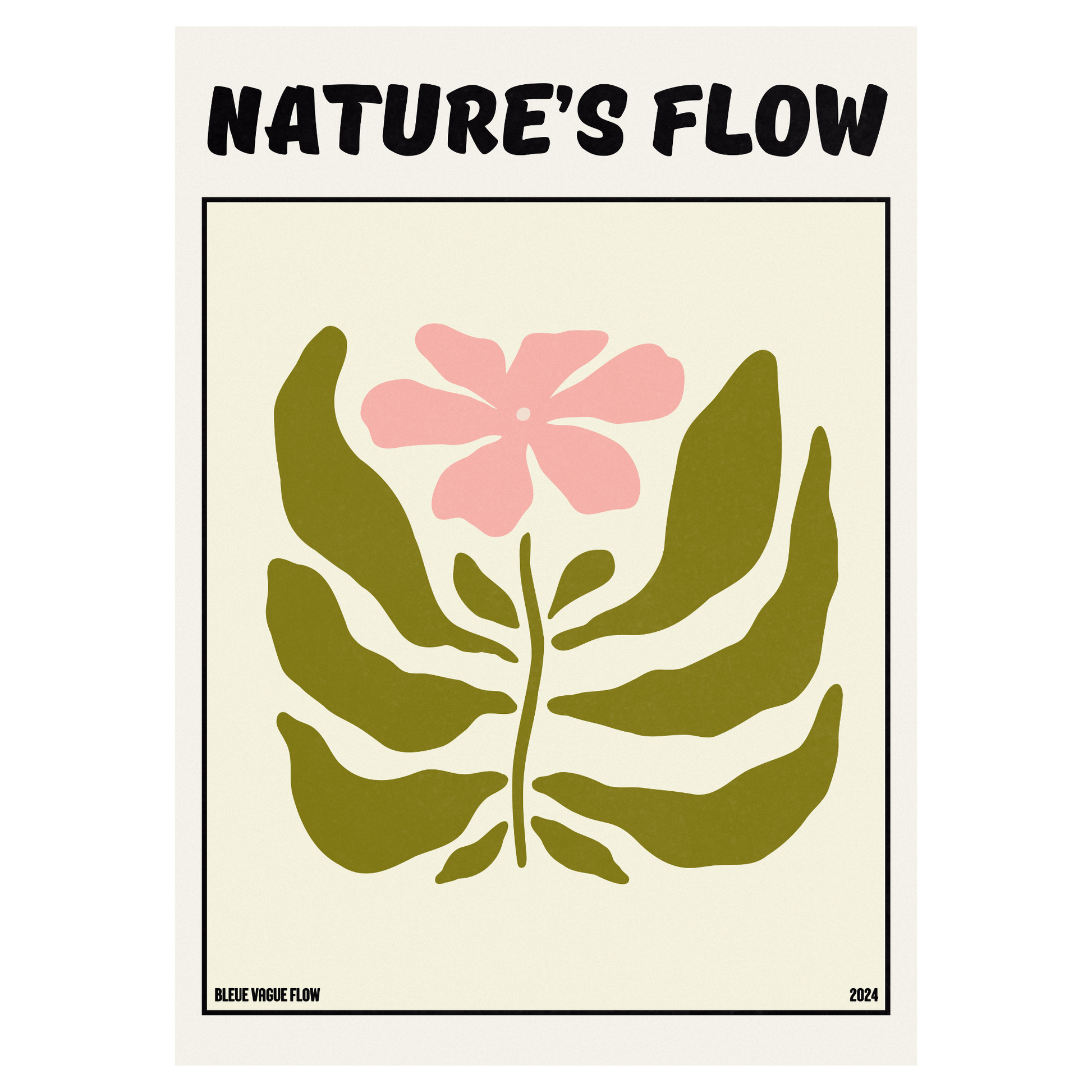 Poster Flower's Flow - Rosée Bleue Vague Flow