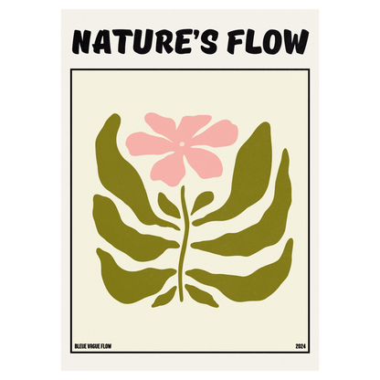 Poster Flower's Flow - Rosée Bleue Vague Flow