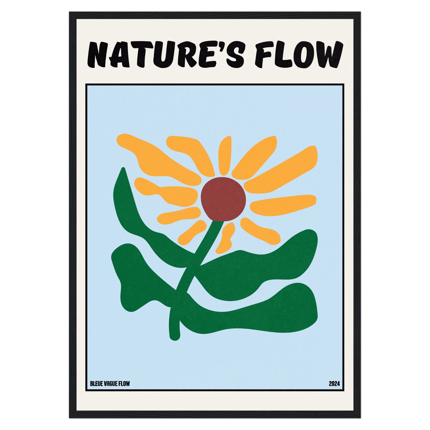 Poster Flower's Flow - Silence Azuré Bleue Vague Flow