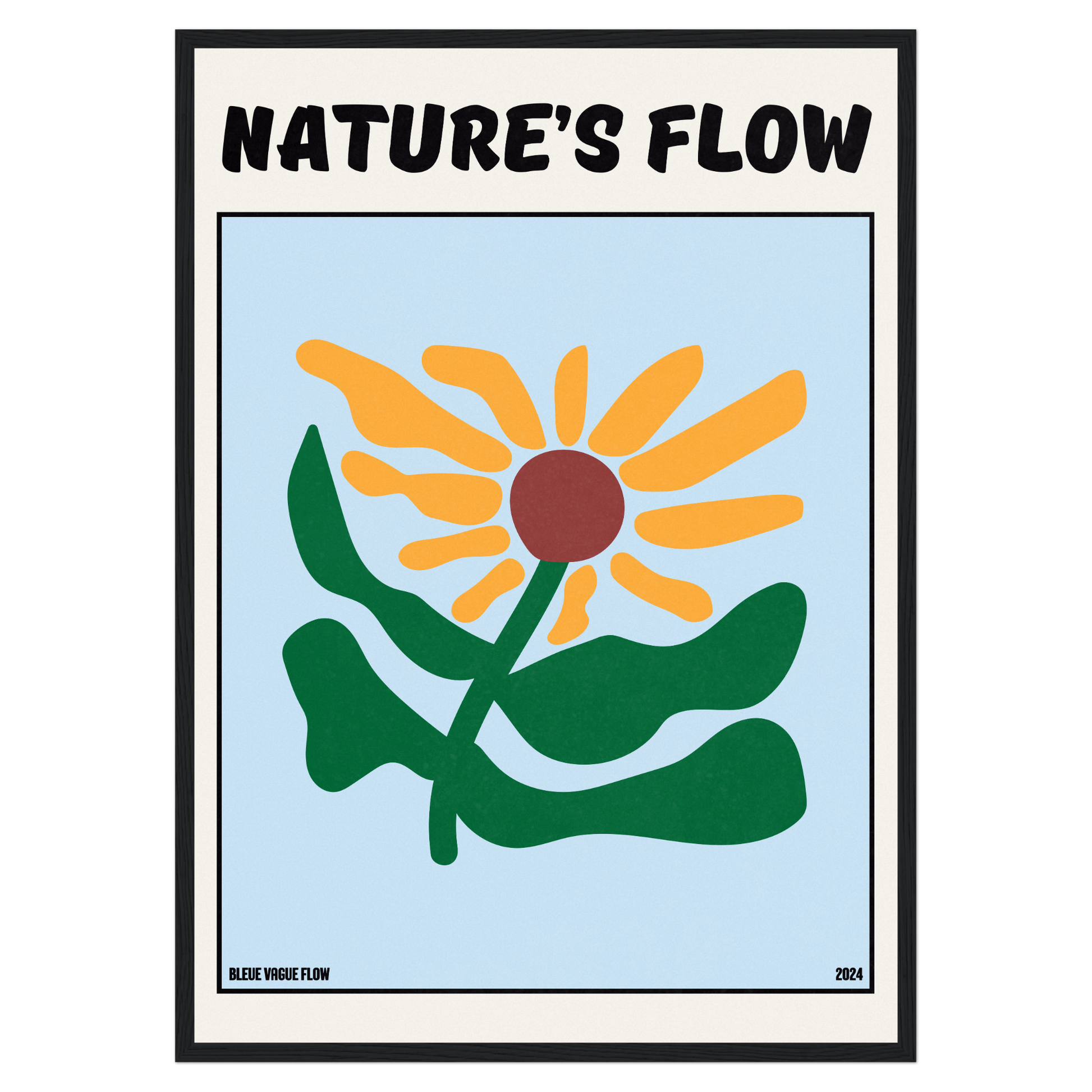 Poster Flower's Flow - Silence Azuré Bleue Vague Flow