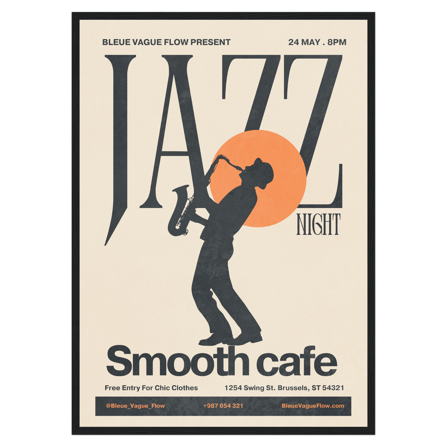Nuit Jazz - Saxophone Bleue Vague Flow