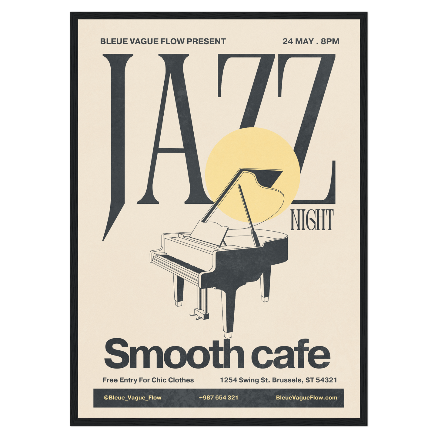 Nuit Jazz - Piano Bleue Vague Flow