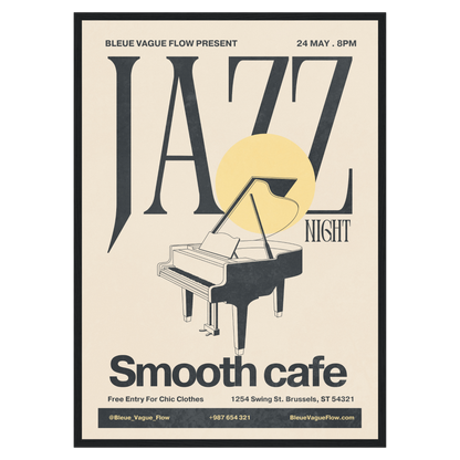 Nuit Jazz - Piano Bleue Vague Flow
