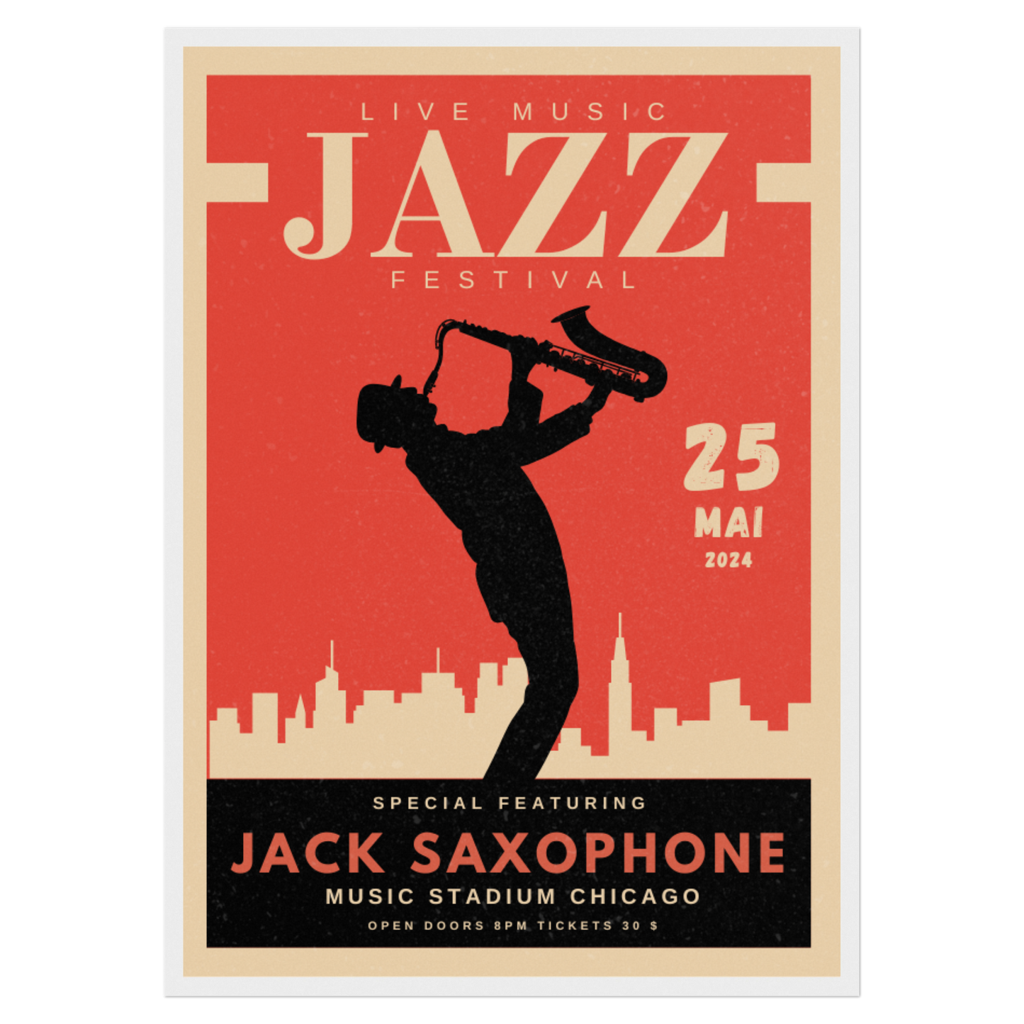 Festival Musique Jazz - Saxophone Bleue Vague Flow