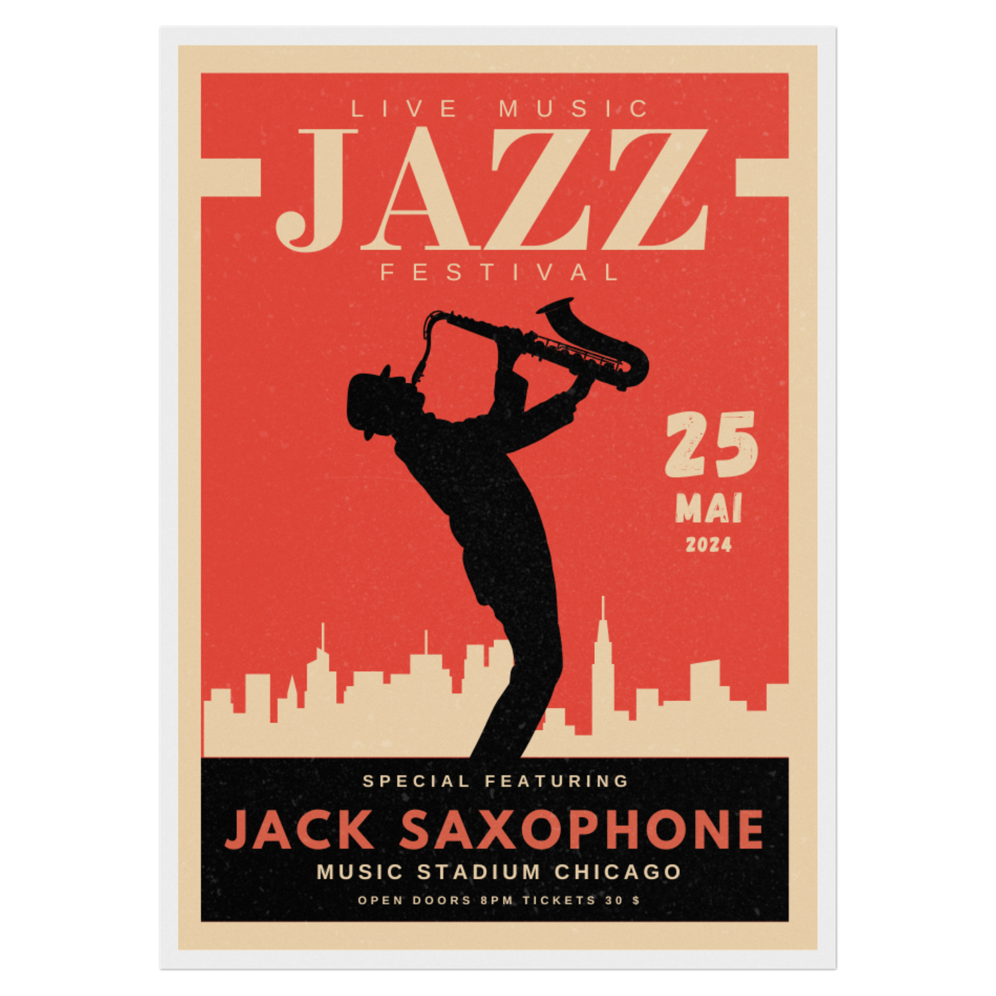 Festival Musique Jazz - Saxophone Bleue Vague Flow