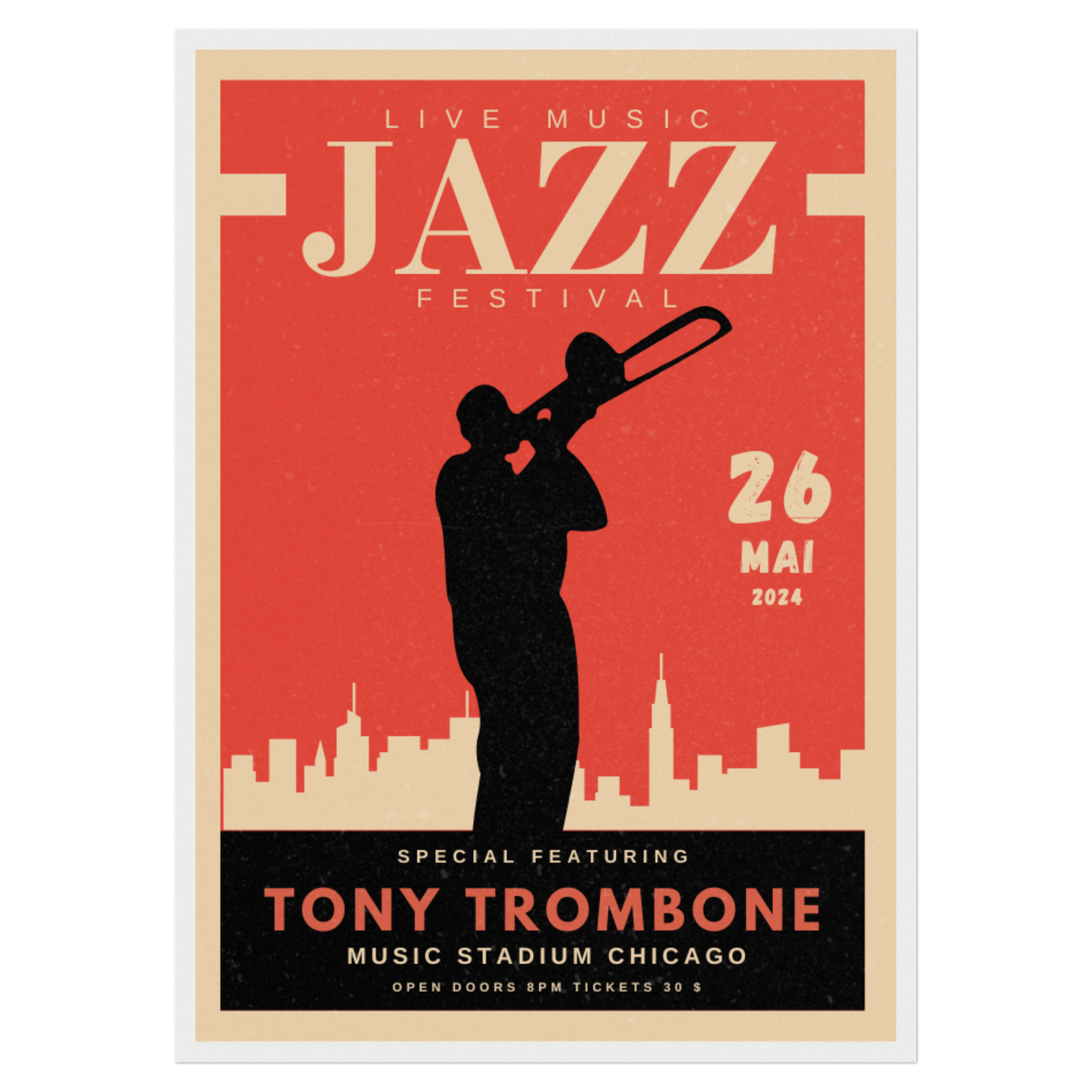 Festival Musique Jazz - Trombone Bleue Vague Flow