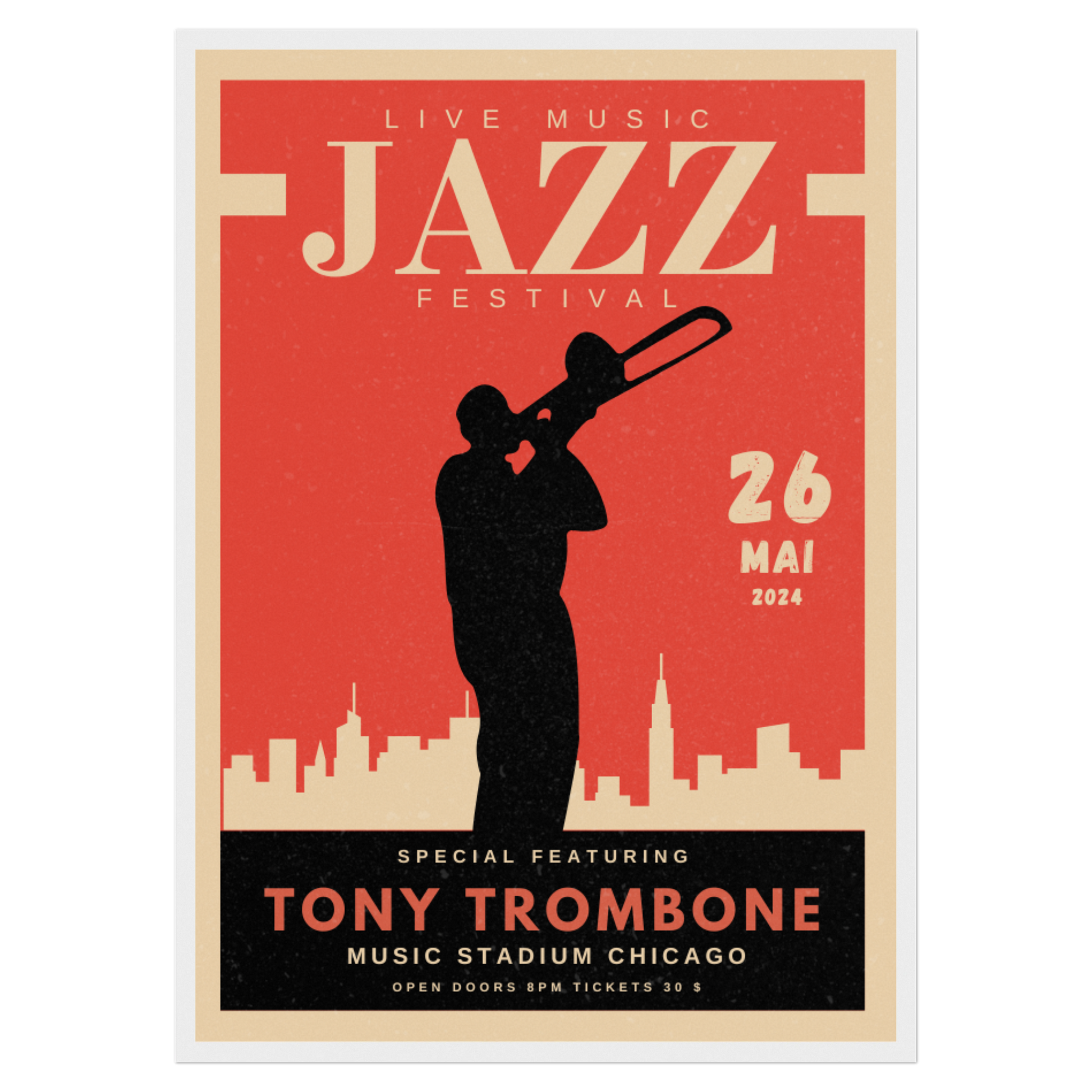 Festival Musique Jazz - Trombone Bleue Vague Flow