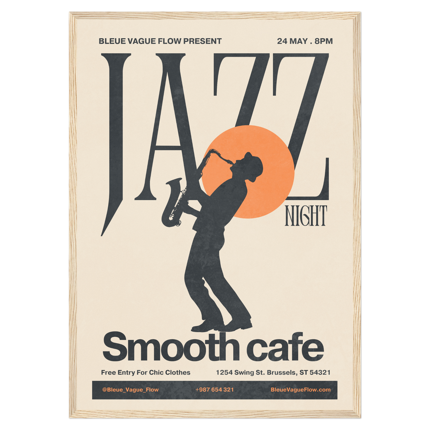 Nuit Jazz - Saxophone Bleue Vague Flow