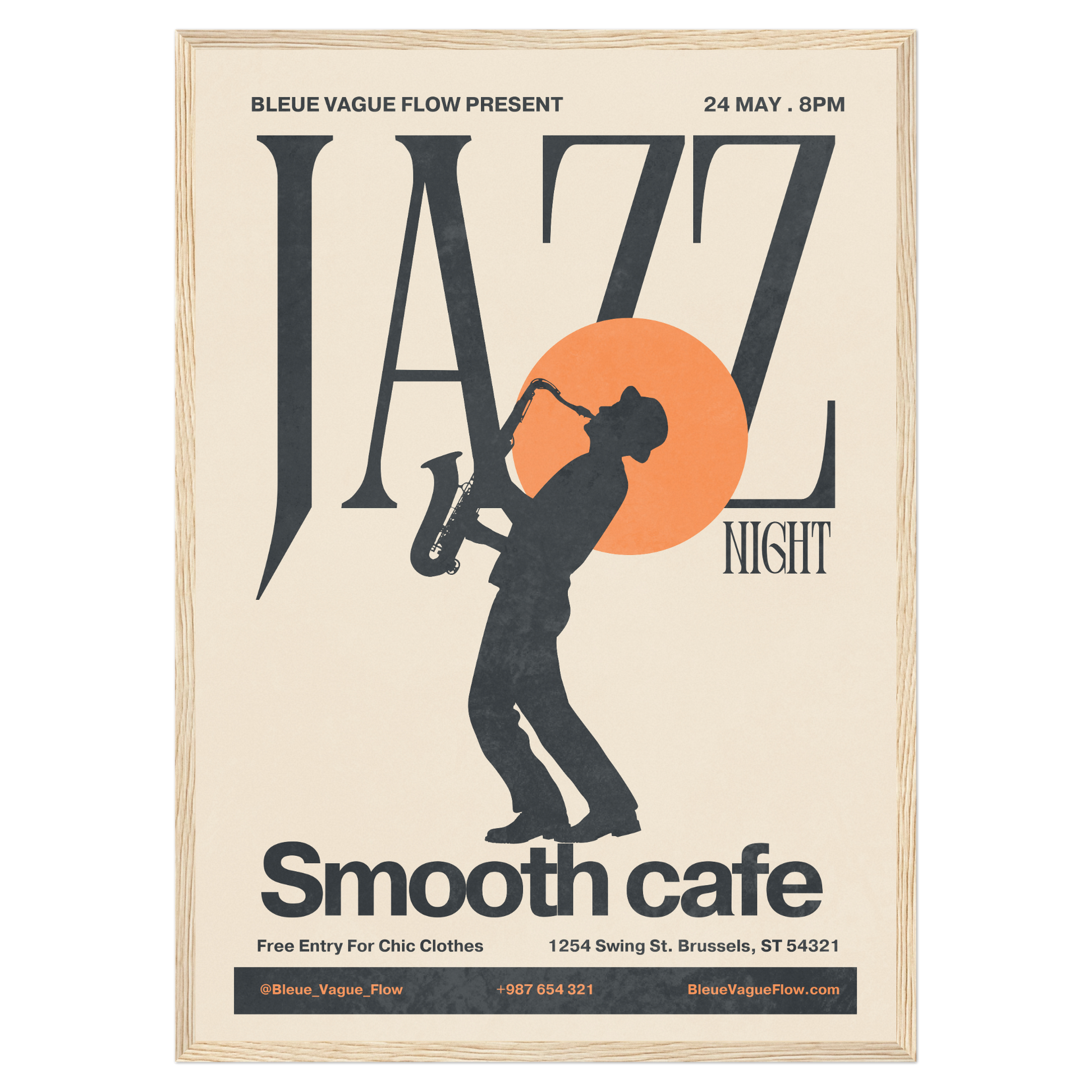 Nuit Jazz - Saxophone Bleue Vague Flow