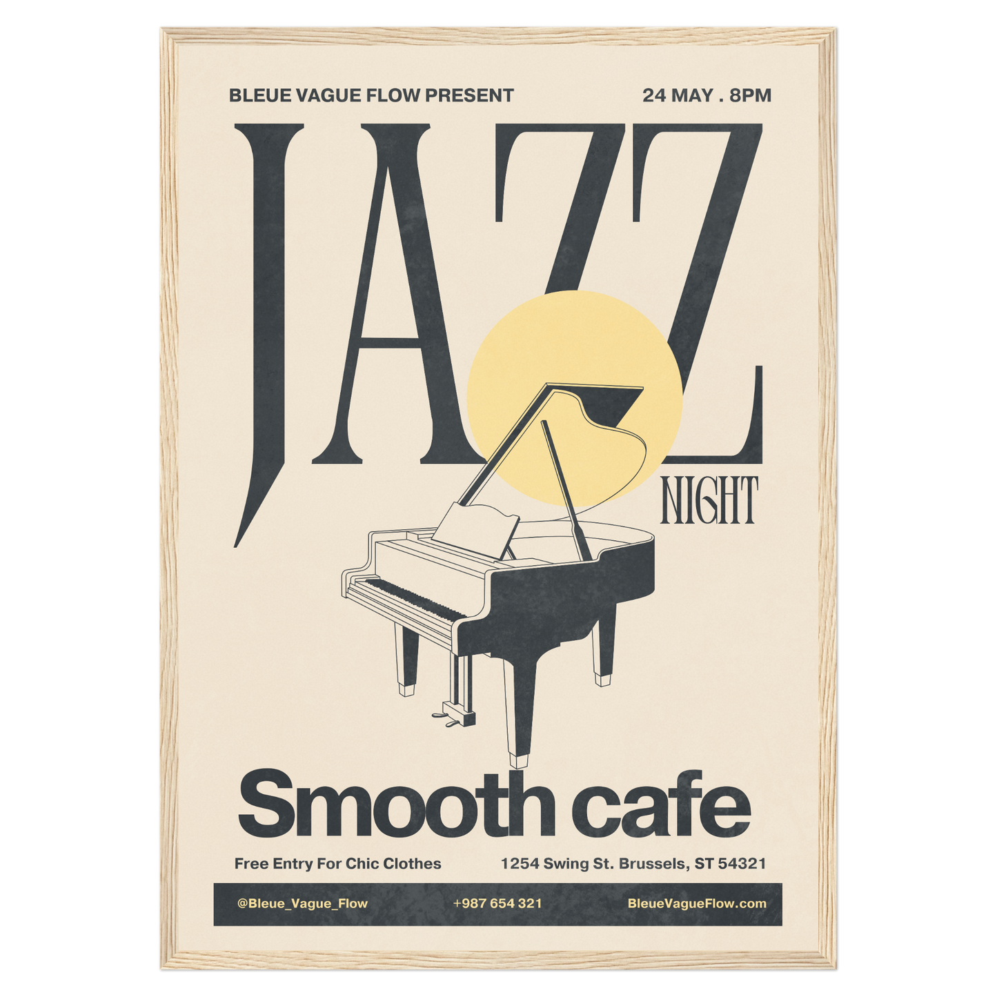 Nuit Jazz - Piano Bleue Vague Flow
