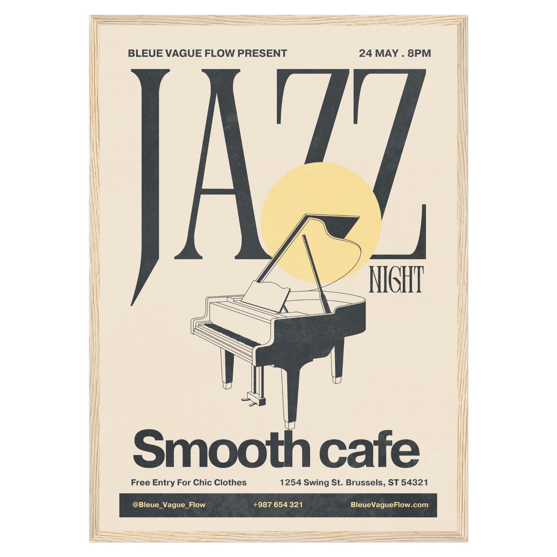 Nuit Jazz - Piano Bleue Vague Flow