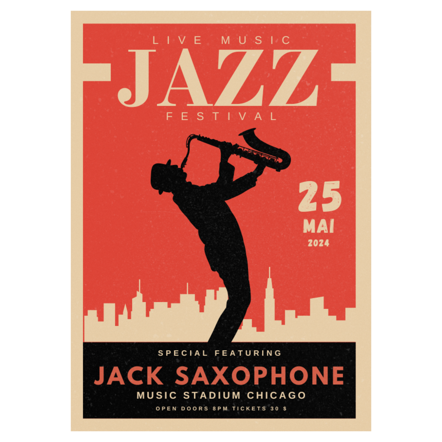 Festival Musique Jazz - Saxophone Bleue Vague Flow