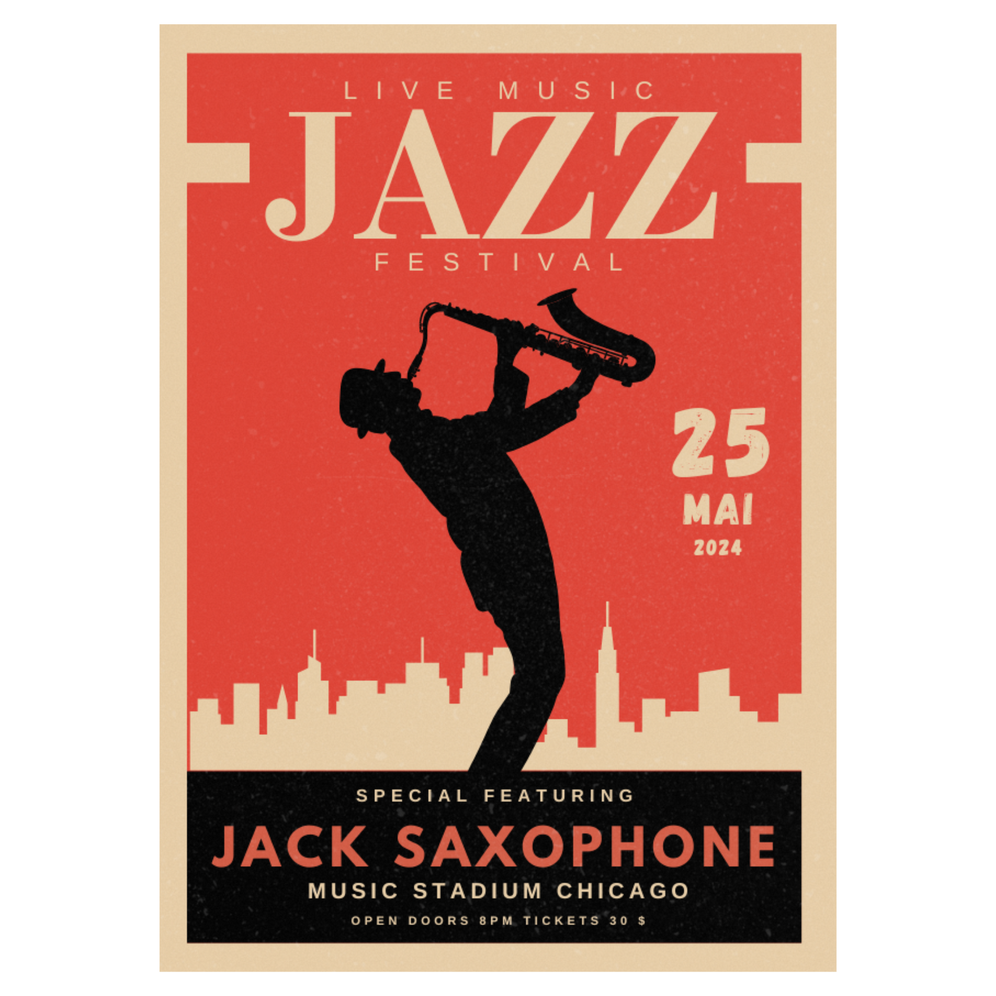 Festival Musique Jazz - Saxophone Bleue Vague Flow