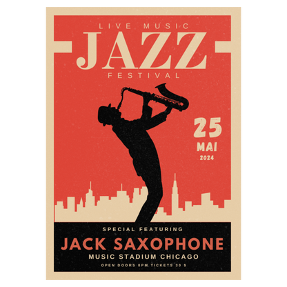 Festival Musique Jazz - Saxophone Bleue Vague Flow