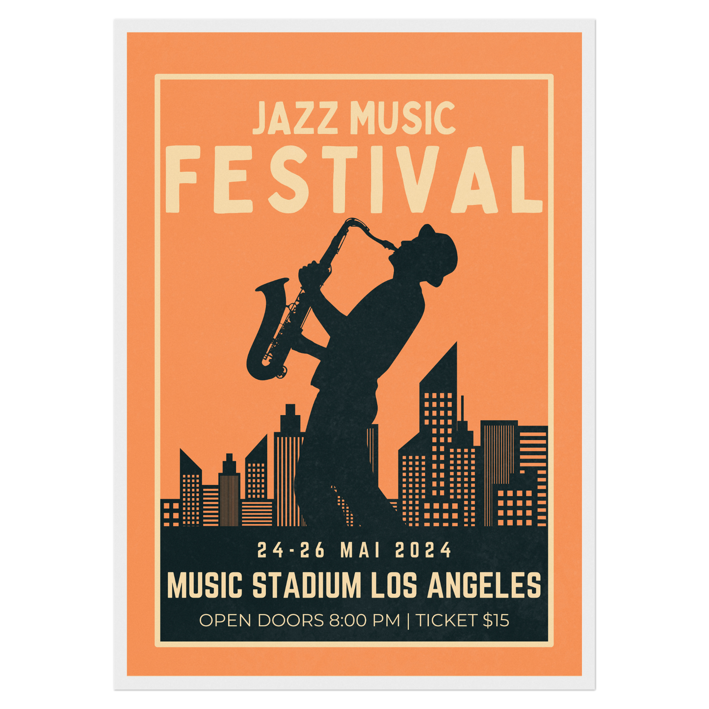 Festival Jazz - Saxophone Bleue Vague Flow