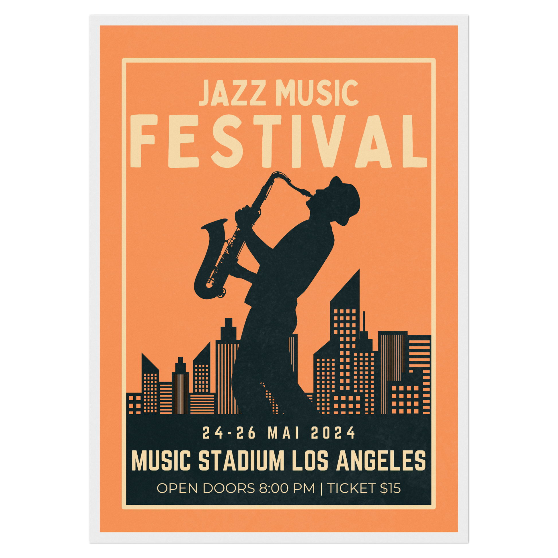 Festival Jazz - Saxophone Bleue Vague Flow