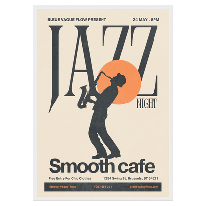 Nuit Jazz - Saxophone Bleue Vague Flow