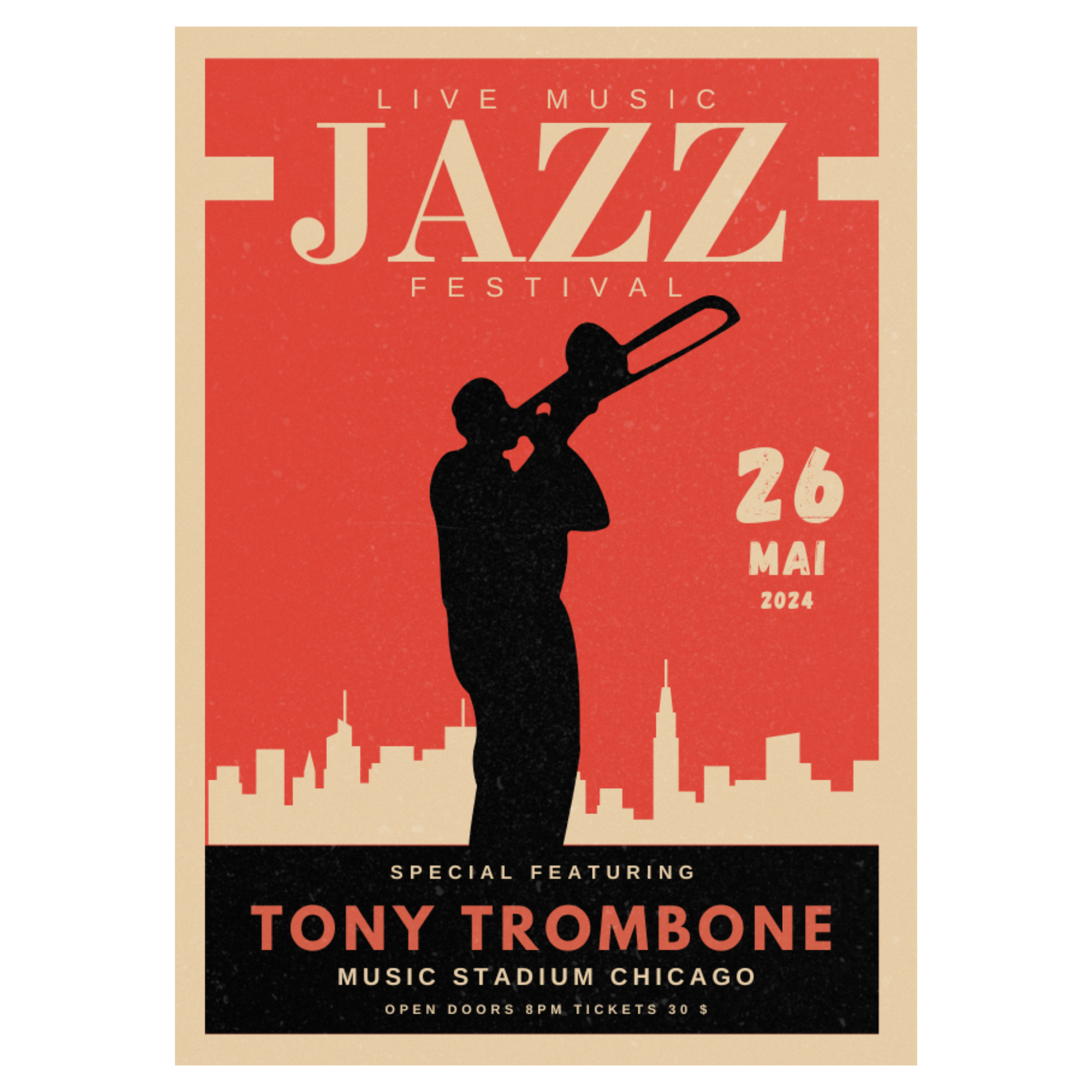 Festival Musique Jazz - Trombone Bleue Vague Flow