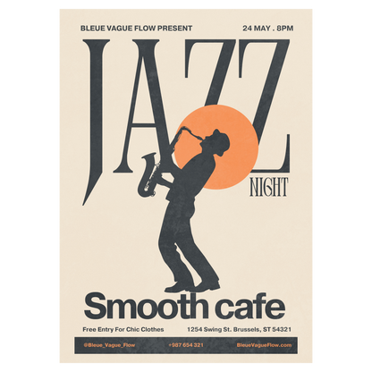 Nuit Jazz - Saxophone Bleue Vague Flow