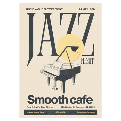 Nuit Jazz - Piano Bleue Vague Flow