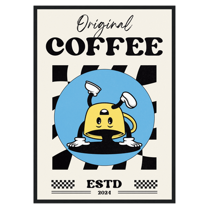 Café Original - Tasse Inversée Bleue Vague Flow