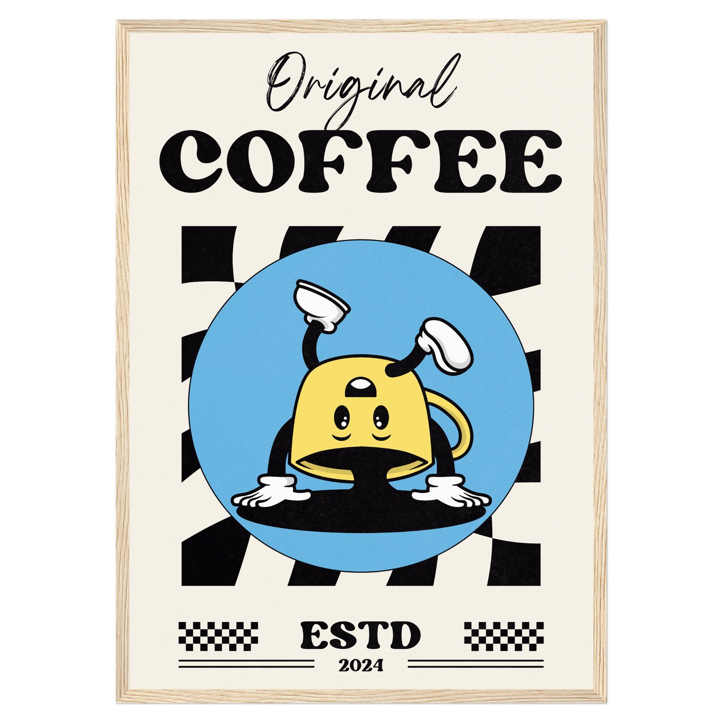Café Original - Tasse Inversée Bleue Vague Flow