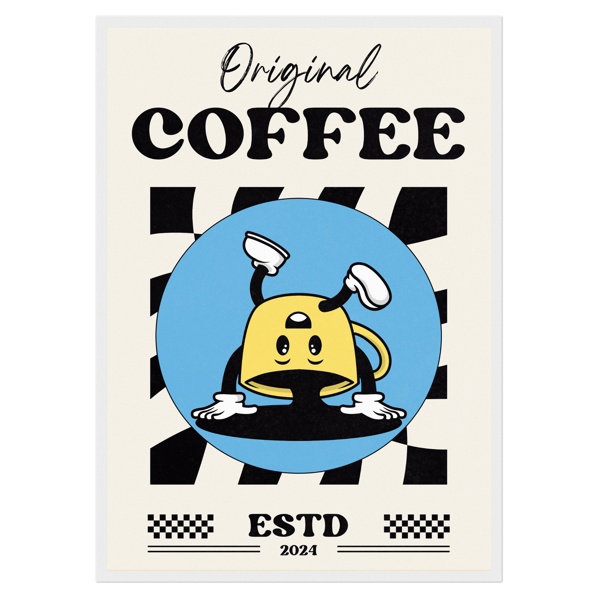 Café Original - Tasse Inversée Bleue Vague Flow