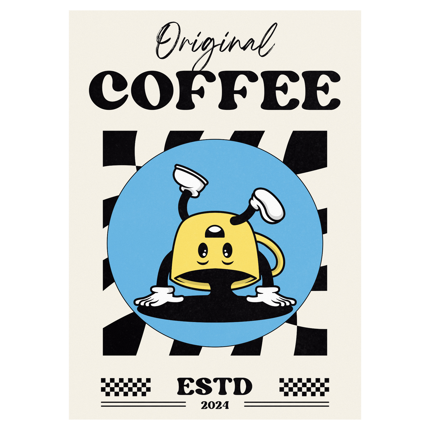 Café Original - Tasse Inversée Bleue Vague Flow