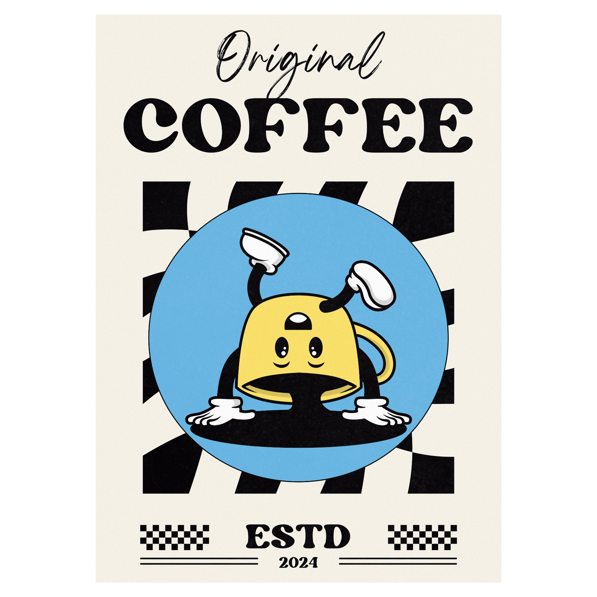 Café Original - Tasse Inversée Bleue Vague Flow