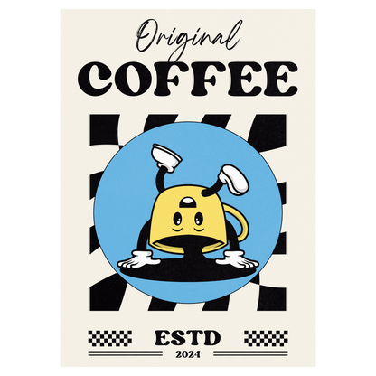 Café Original - Tasse Inversée Bleue Vague Flow