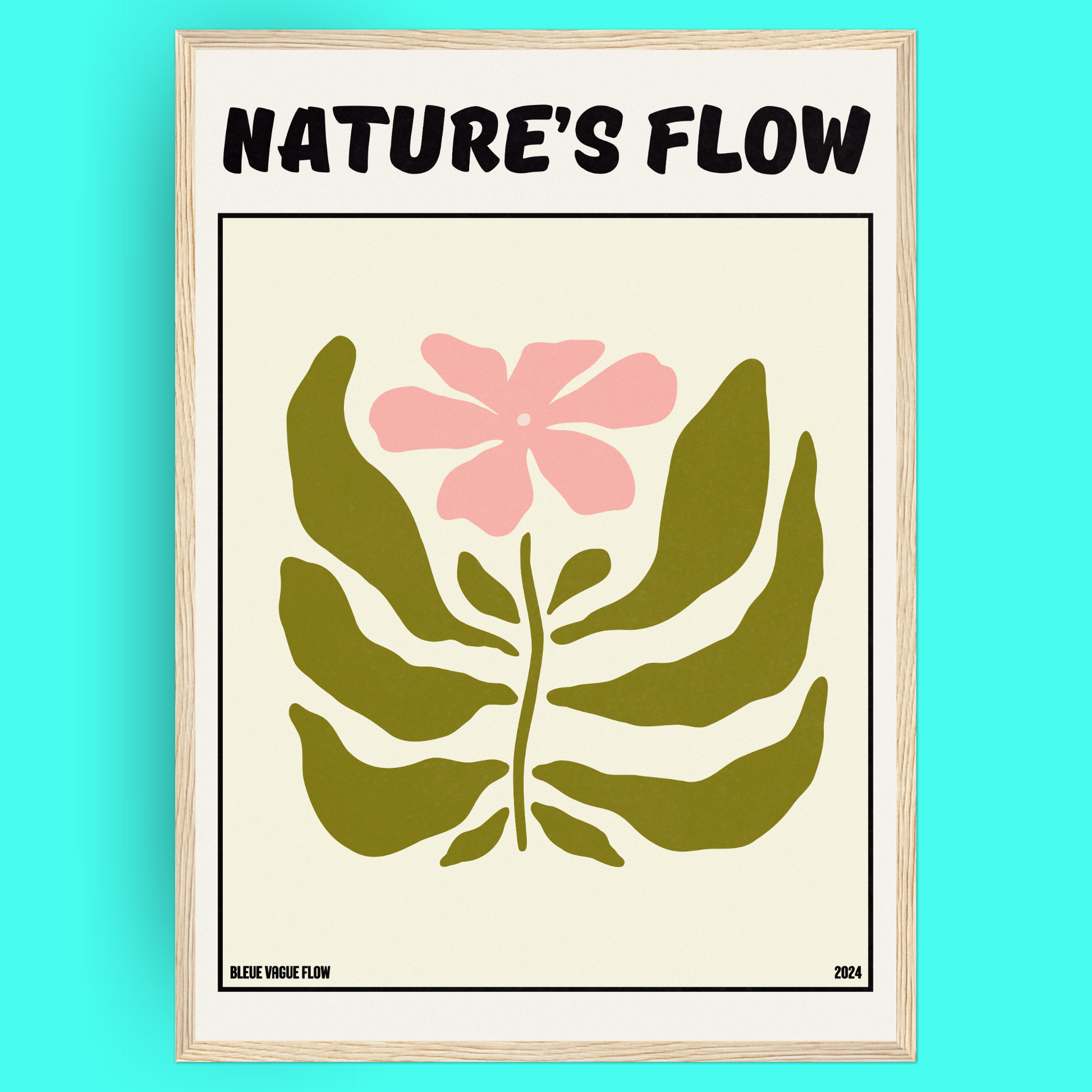 Poster Flower's Flow - Rosée Bleue Vague Flow