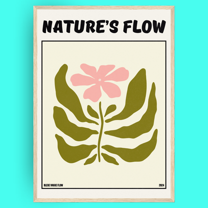 Poster Flower's Flow - Rosée Bleue Vague Flow